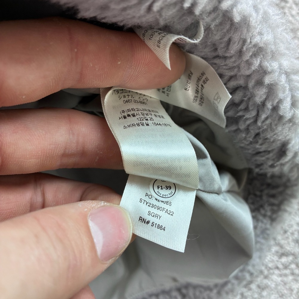Patagonia Lunar Dusk Jacket Women's Large Gray Fleece Deep Pile Full Zip 23090 - Picture 6 of 8